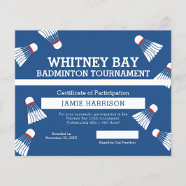 Badminton wedstrijd aangepast blauw wit hof