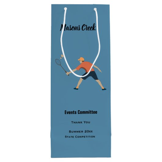 Badminton Wijn Cadeautas (Achterkant)