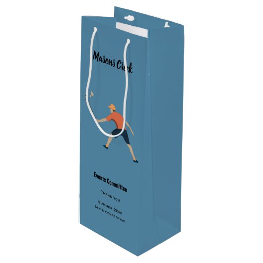 Badminton Wijn Cadeautas (Voorkant Gekanteld)