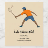 Badminton Wijn Etiket (Enkel label)