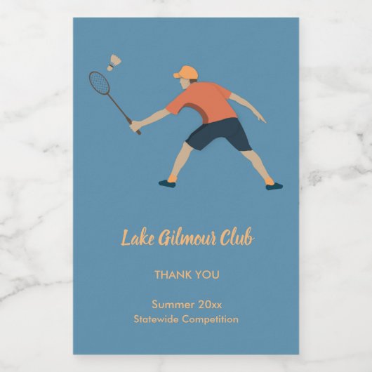 Badminton Wijn Etiket (Enkel label)