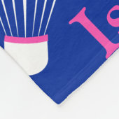 Badminton wit, blauw en roze meisjesnaam fleece deken (Hoek)