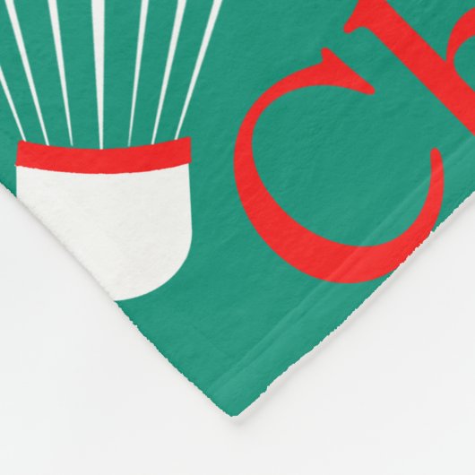 Badminton witte, blauwe, rode en groene naam fleece deken (Hoek)