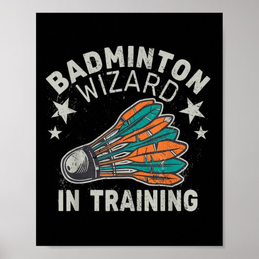 Badminton Wizard in training Shuttle Sport Ball SP Poster (Voorkant)