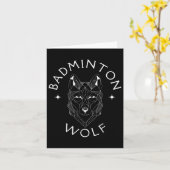 Badminton Wolf Player Racket Shuttle Sports Kaart (Gele Bloem)