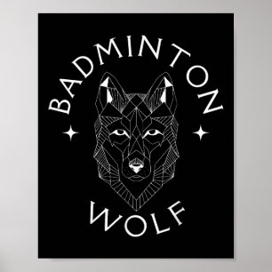 Badminton Wolf Speler Racket Shuttle Sporten  Poster