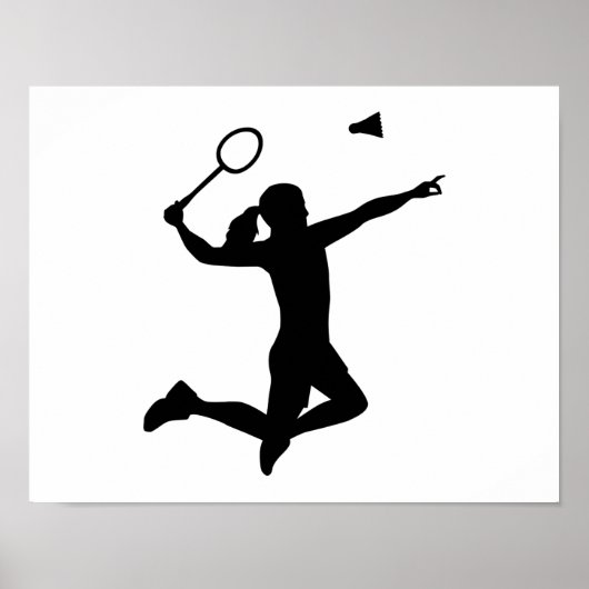 Badminton woman girl poster (Voorkant)
