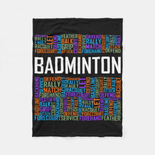 Badminton Woorden Liefhebber Gift Badminton Speler Fleece Deken
