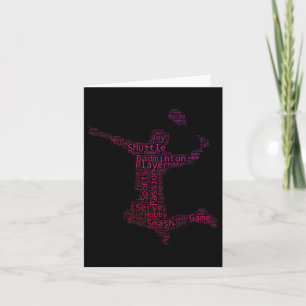 Badminton Woorden Liefhebber Gift Badminton Speler Kaart