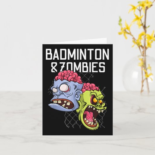Badminton Zombies Grappig Sport Spel Racket Shuttl Kaart (Gele Bloem)