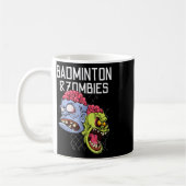 Badminton zombies grappig sportspel racket shuttle koffiemok (Links)