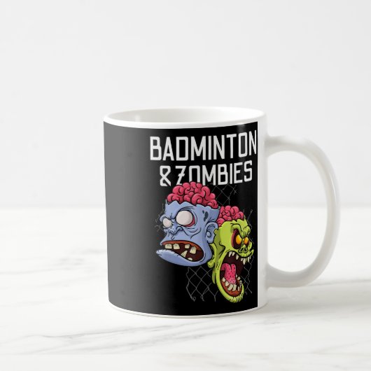 Badminton zombies grappig sportspel racket shuttle koffiemok (Rechts)