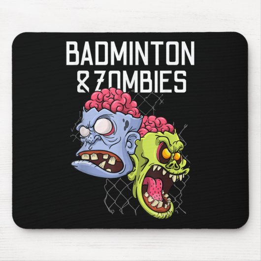 Badminton zombies grappig sportspel racket shuttle muismat (Voorkant)