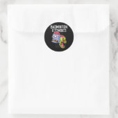 Badminton zombies grappig sportspel racket shuttle ronde sticker (Tas)