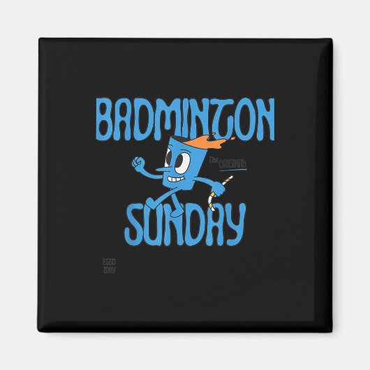 Badminton Zondag Racket Shuttle Spel Play  Magneet (Voorkant)