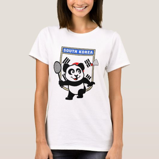 Badminton Zuid-Korea Panda T-shirt (Voorkant)
