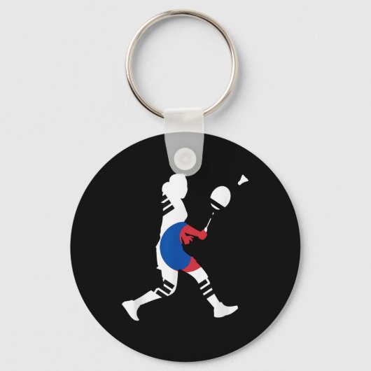 Badminton Zuid-Koreaanse Vlag Racket Shuttle Vrouw Sleutelhanger (Voorkant)