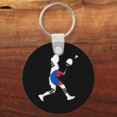 Badminton Zuid-Koreaanse Vlag Racket Shuttle Vrouw Sleutelhanger (Voorkant)