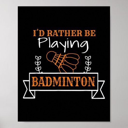 Badmintonbal Grafisch Voor Een Badmintonspeler, Sl Poster (Voorkant)