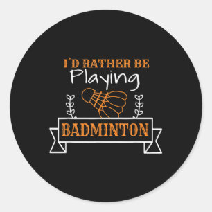 Badmintonbal Grafisch Voor Een Badmintonspeler, Sl Ronde Sticker