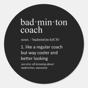 Badmintoncoach Funny Woordenboek Definitie Coach Ronde Sticker