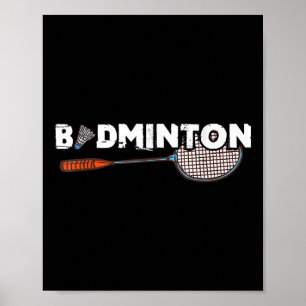 Badmintongeschenken met Schattige badmintonracket  Poster