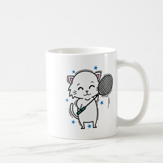 badmintonkat koffiemok (Rechts)