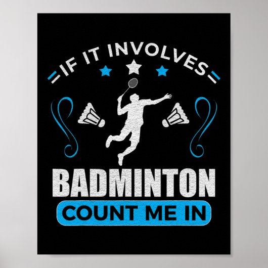 Badmintonliefhebber - Badmintonspeler Poster (Voorkant)