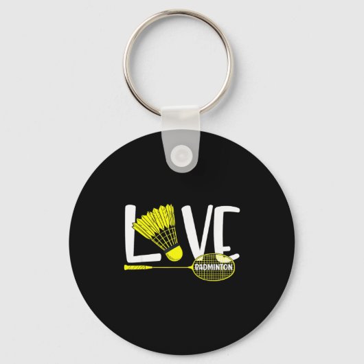 Badmintonliefhebber Cute Racket En Shuttle Sport F Sleutelhanger (Voorkant)