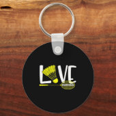 Badmintonliefhebber Cute Racket En Shuttle Sport F Sleutelhanger (Voorkant)
