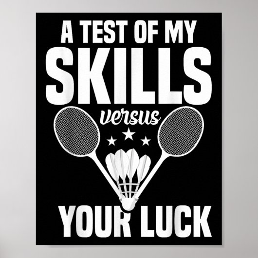 Badmintonliefhebber Vaardighedentest Shuttle Spele Poster (Voorkant)