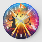 Badmintonliefhebber zijn wandklok (Voorkant)