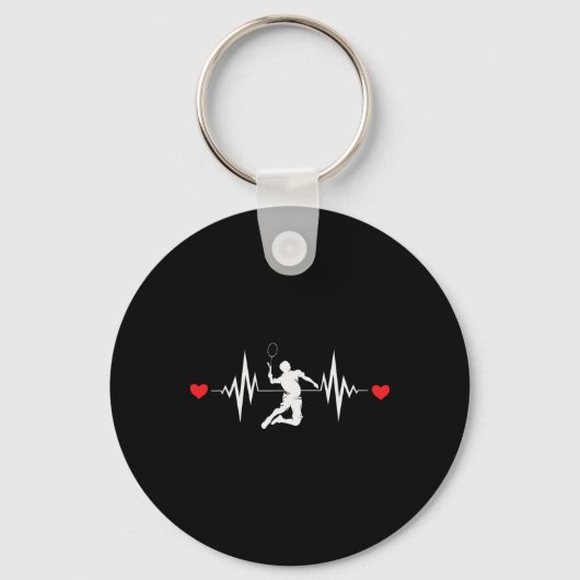 Badmintonliefhebbers Heartbeat kleding Sleutelhanger (Voorkant)