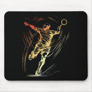 Badmintonman Schets Racket Sport Shuttle Muismat