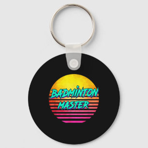 Badmintonmaster in retrolook uit de jaren 80 sleutelhanger