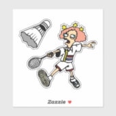 Badmintonmeisje op maat gesneden vinyl sticker (Vel)