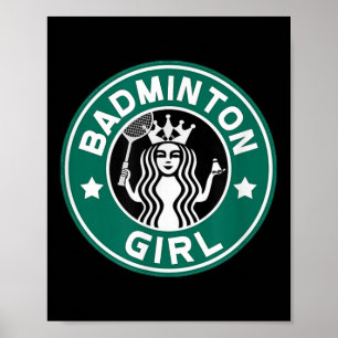 Badmintonmeisje voor tieners in schoolteam Grappig Poster