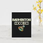 Badmintonmodus op leuke kleurrijke shuttle kaart (Gele Bloem)