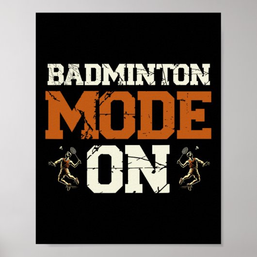 Badmintonmodus op shuttleracket poster (Voorkant)