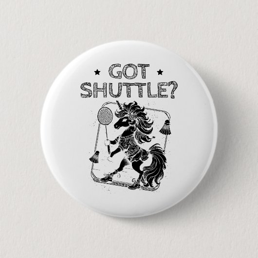 Badmintonmodus op shuttleracket ronde button 5,7 cm (Voorkant)