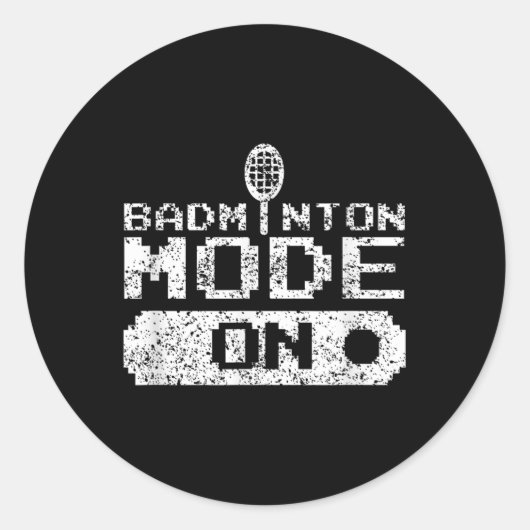 Badmintonmodus op Team Shuttle Player Coach Ronde Sticker (Voorkant)