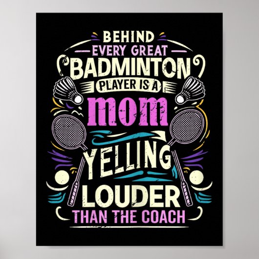 Badmintonmoeder - Harder Schreeuwen Dan De Coach Poster (Voorkant)