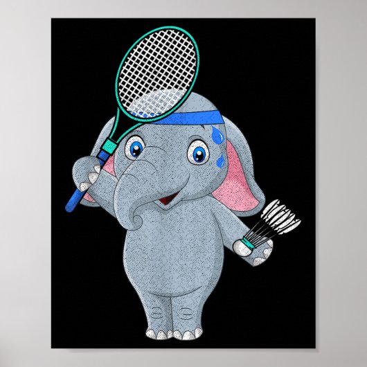 badmintonolifant poster (Voorkant)