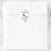 Badmintonpinguïn Ronde Sticker (Tas)