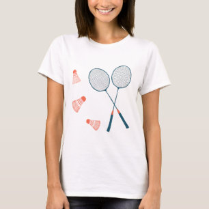  badmintonprint: handgetekend voor u! t-shirt
