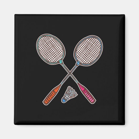 Badmintonracket En Shuttle Professional Badminton Magneet (Voorkant)