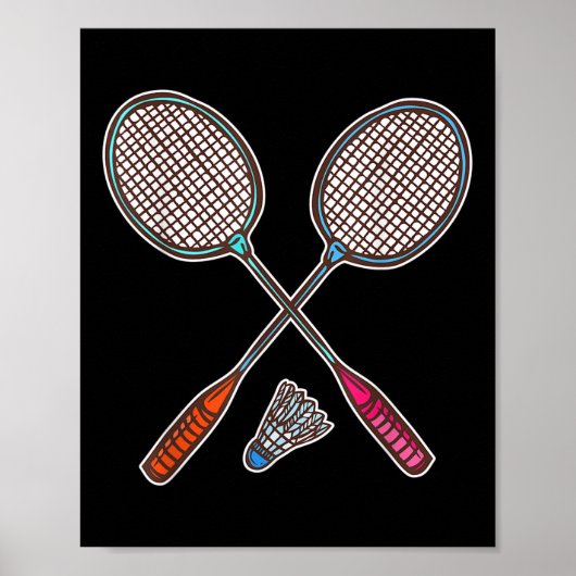 Badmintonracket En Shuttle Professional Badminton Poster (Voorkant)