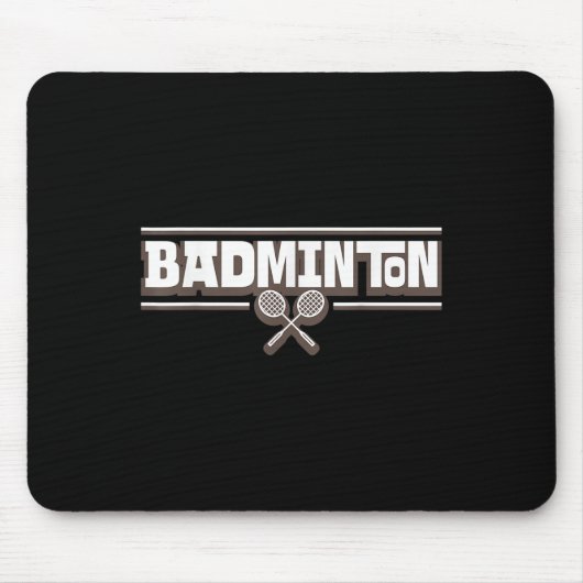 Badmintonracket - Grappige badmintonspeler Muismat (Voorkant)
