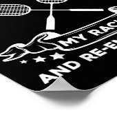 Badmintonracket - Grappige badmintonspeler  Poster (Hoek)