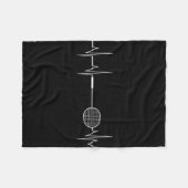 Badmintonracket Hartslag Grappig Speler Cadeau Shi Fleece Deken (Voorkant (Horizontaal))